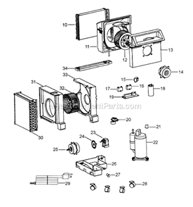 Page B Diagram and Parts List for PACCT110  DeLonghi Air Conditioner