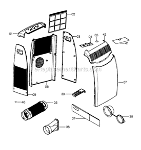 Page A Diagram and Parts List for PACCT90  DeLonghi Air Conditioner