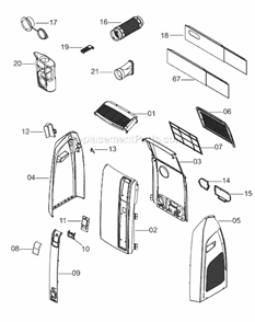 Page A Diagram and Parts List for PACW130E  DeLonghi Air Conditioner