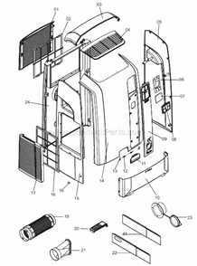 Page A Diagram and Parts List for PACWE130  DeLonghi Air Conditioner