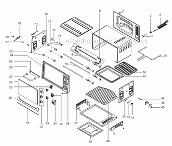 Page A Diagram and Parts List for RO2050  DeLonghi Toaster Oven