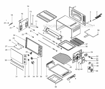 Page A Diagram and Parts List for RO2058  DeLonghi Toaster Oven
