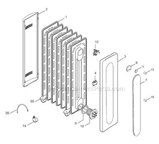 Page A Diagram and Parts List for TRR0715  DeLonghi Heater