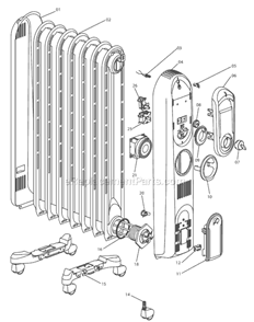 Page A Diagram and Parts List for TRV0715T  DeLonghi Heater