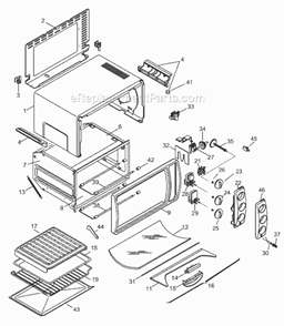 Page A Diagram and Parts List for XA660W  DeLonghi Toaster Oven