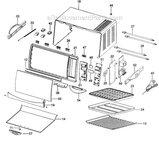 Page A Diagram and Parts List for XD499  DeLonghi Toaster Oven