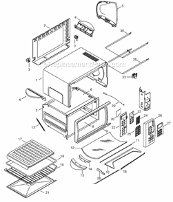 Page A Diagram and Parts List for XD629B  DeLonghi Toaster Oven