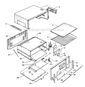 Page A Diagram and Parts List for XU11  DeLonghi Toaster Oven