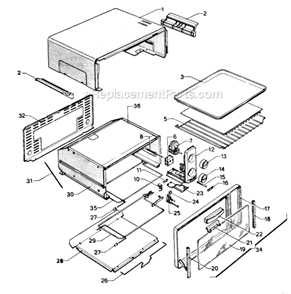 Page A Diagram and Parts List for XU16  DeLonghi Toaster Oven
