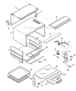Page A Diagram and Parts List for XU400  DeLonghi Toaster Oven