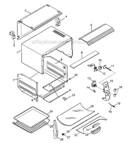 Page A Diagram and Parts List for XU420  DeLonghi Toaster Oven