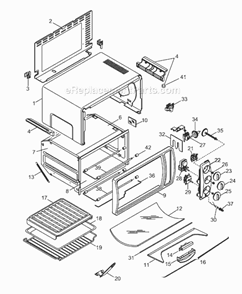 Page A Diagram and Parts List for XU625B  DeLonghi Toaster Oven