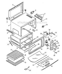 Page A Diagram and Parts List for XU650  DeLonghi Toaster Oven
