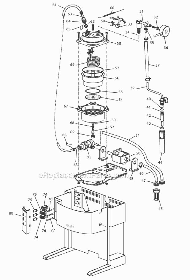 Page B Diagram and Parts List for EC701  DeLonghi Coffee Maker