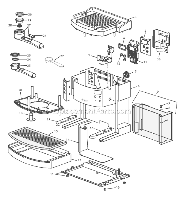 Page A Diagram and Parts List for EC730  DeLonghi Coffee Maker