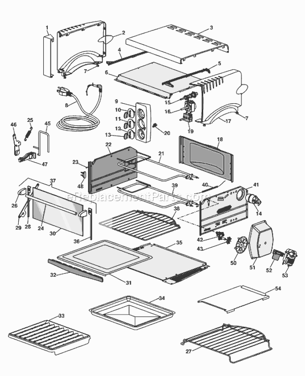 Page A Diagram and Parts List for EO1258  DeLonghi Toaster Oven