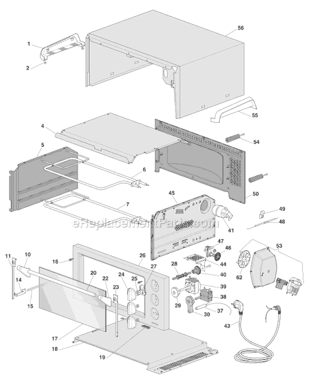 Page A Diagram and Parts List for EO1270  DeLonghi Toaster Oven