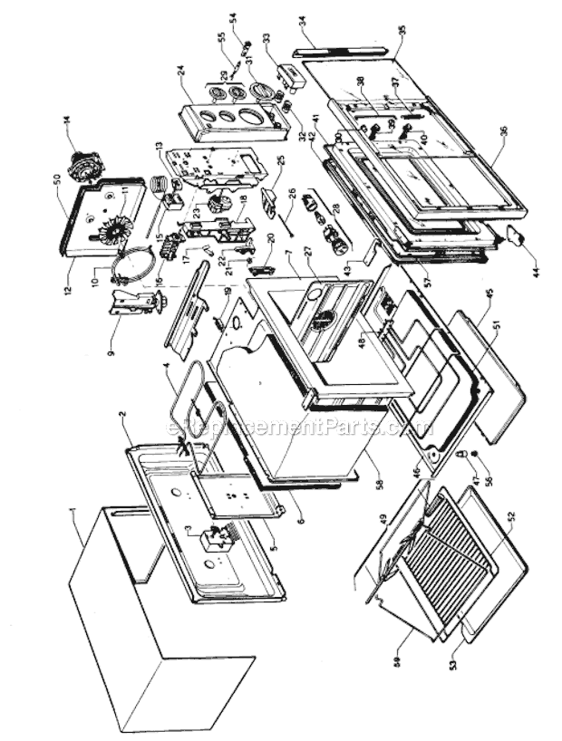 Page A Diagram and Parts List for EO284R  DeLonghi Toaster Oven