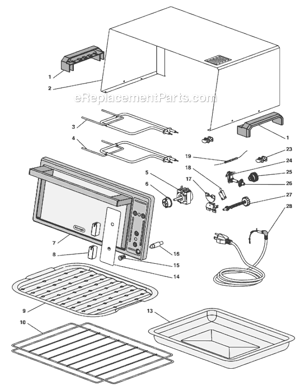 Page A Diagram and Parts List for EO420  DeLonghi Toaster Oven