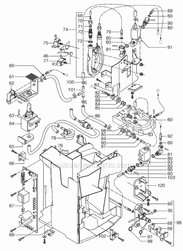 Page D Diagram and Parts List for ESAM4500  DeLonghi Coffee Maker