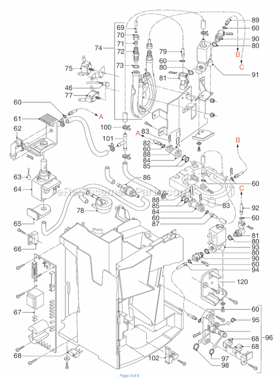 Page C Diagram and Parts List for ESAM5600  DeLonghi Coffee Maker