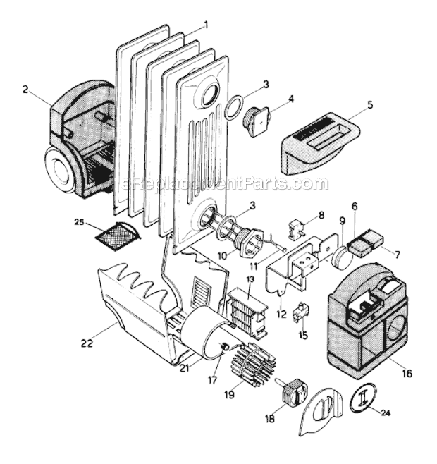 Page A Diagram and Parts List for F1B  DeLonghi Heater