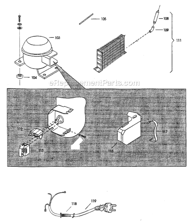 Page C Diagram and Parts List for GC4000E  DeLonghi Ice Cream Maker