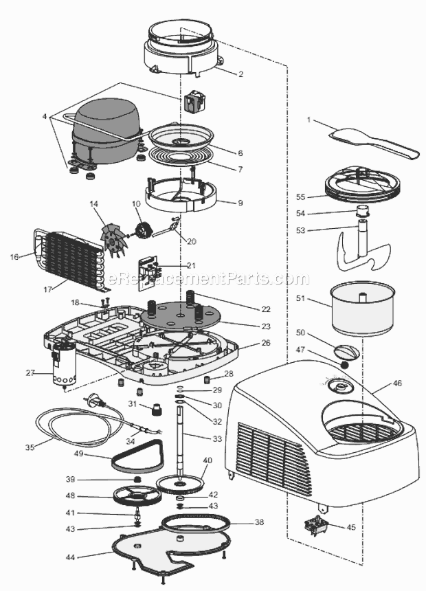 Page A Diagram and Parts List for GM6000  DeLonghi Ice Cream Maker