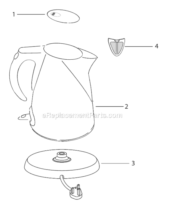 Page A Diagram and Parts List for KBX1510  DeLonghi Kettle