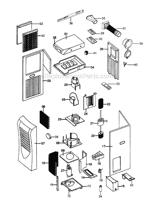 Page A Diagram and Parts List for KW85  DeLonghi Air Conditioner
