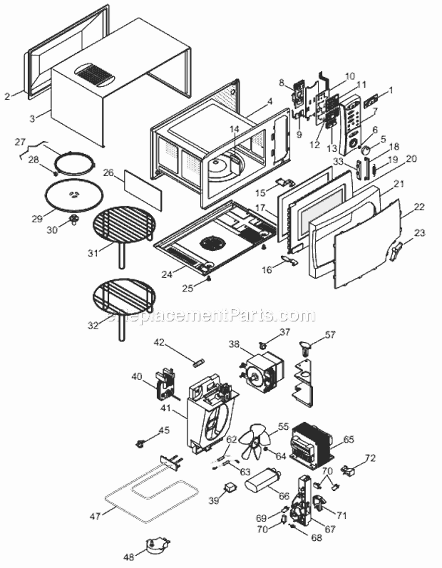 Page A Diagram and Parts List for MW605  DeLonghi Microwave