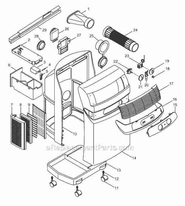 Page A Diagram and Parts List for PAC03U  DeLonghi Air Conditioner