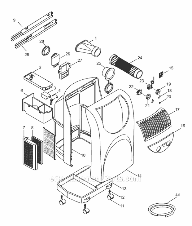 Page A Diagram and Parts List for PAC10  DeLonghi Air Conditioner