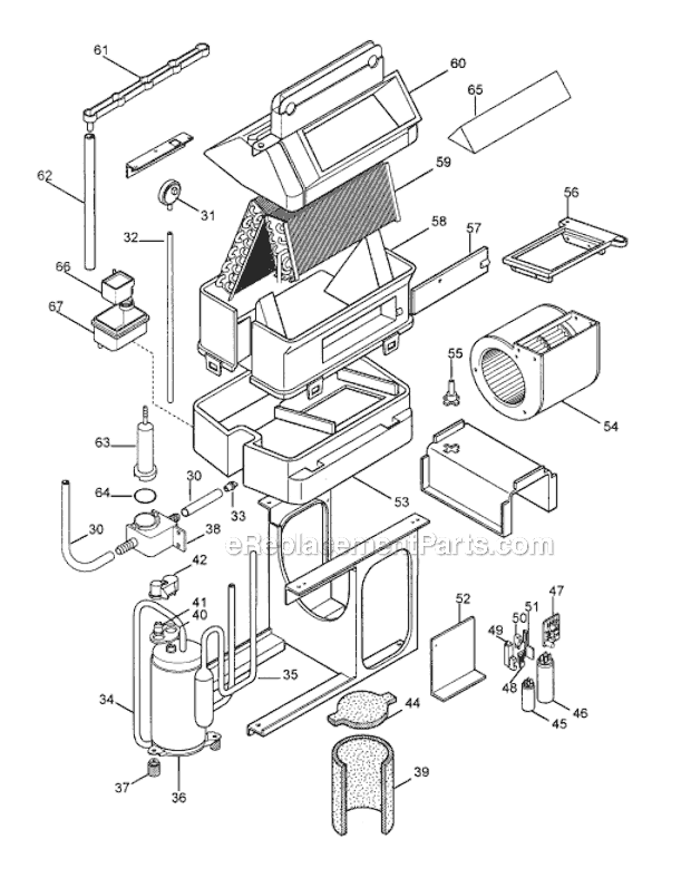 Page B Diagram and Parts List for PAC75U  DeLonghi Air Conditioner