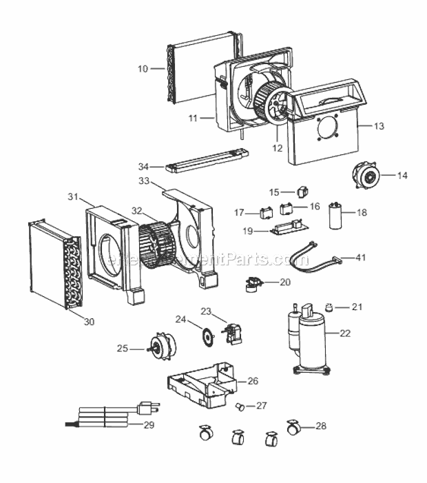 Page B Diagram and Parts List for PACA120E  DeLonghi Air Conditioner