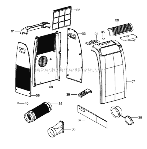Page A Diagram and Parts List for PACC120E  DeLonghi Air Conditioner