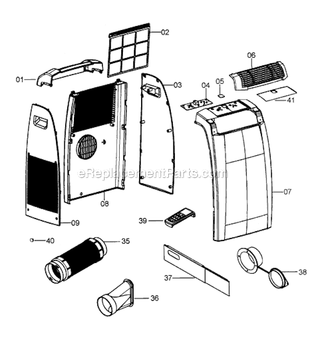 Page A Diagram and Parts List for PACC120  DeLonghi Air Conditioner