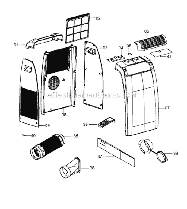 Page A Diagram and Parts List for PACC130EK  DeLonghi Air Conditioner