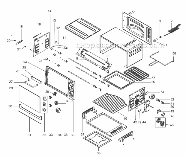 Page A Diagram and Parts List for RO2058  DeLonghi Toaster Oven