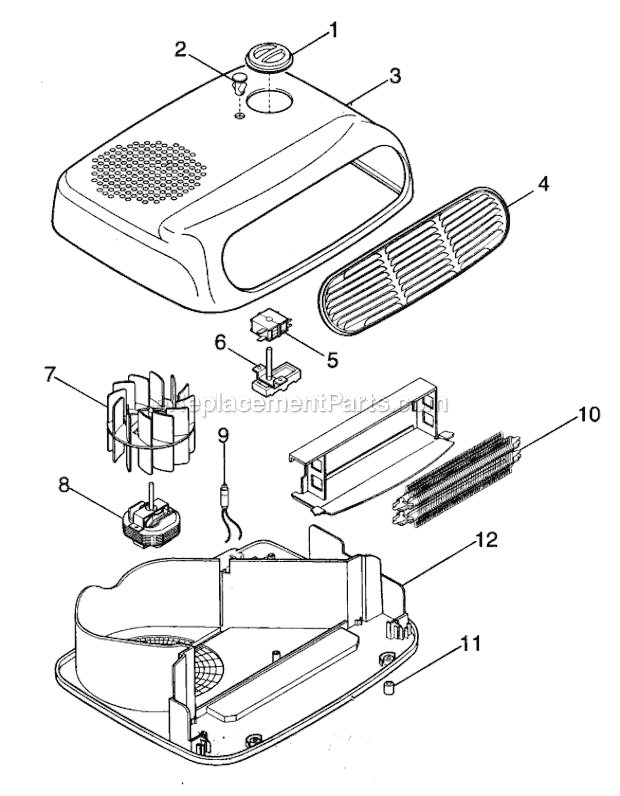 Page A Diagram and Parts List for TMU02  DeLonghi Heater
