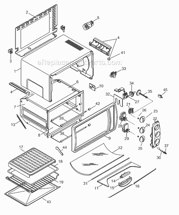 Page A Diagram and Parts List for XA34BL  DeLonghi Toaster Oven