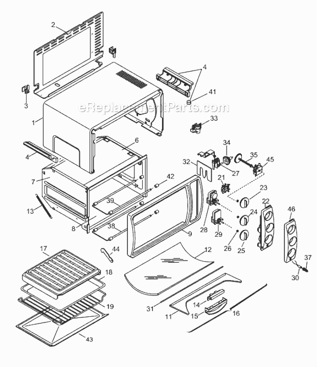 Page A Diagram and Parts List for XA660B  DeLonghi Toaster Oven