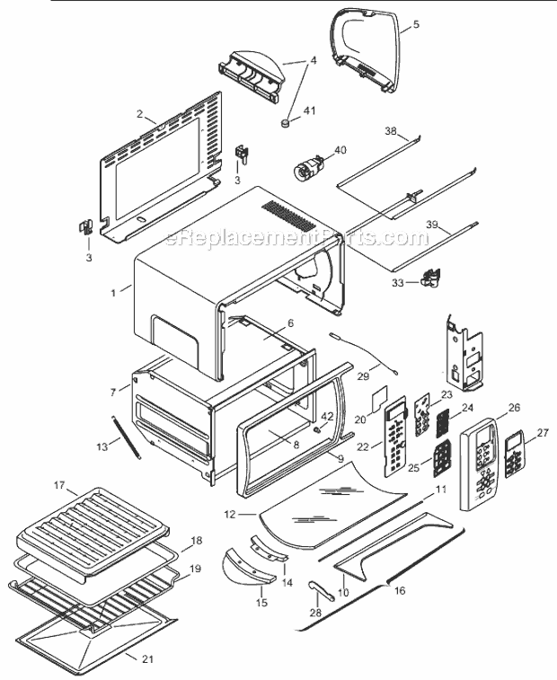 Page A Diagram and Parts List for XD639  DeLonghi Toaster Oven