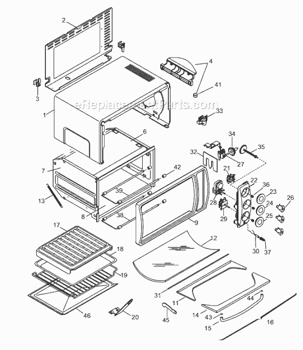 Page A Diagram and Parts List for XR630B  DeLonghi Toaster Oven