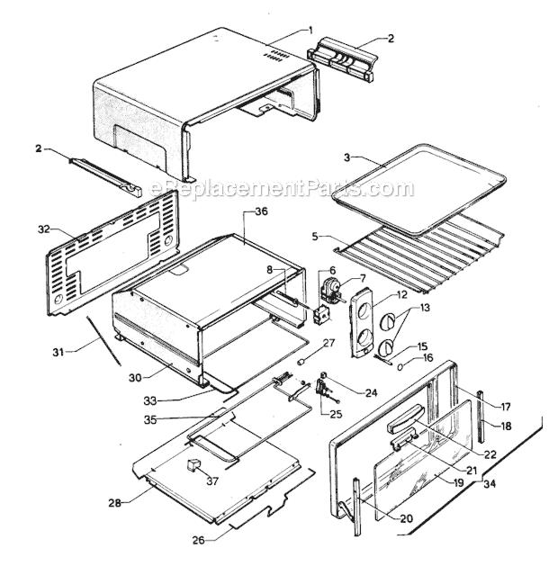 Page A Diagram and Parts List for XU12  DeLonghi Toaster Oven