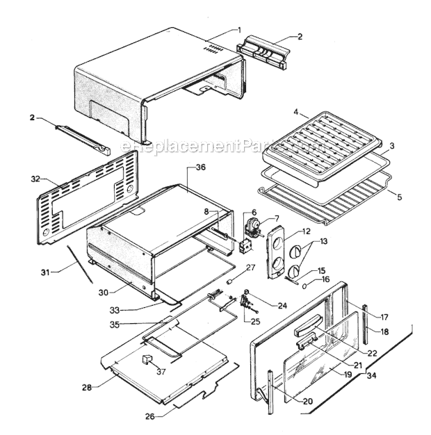 Page A Diagram and Parts List for XU150  DeLonghi Toaster Oven