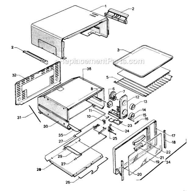 Page A Diagram and Parts List for XU16  DeLonghi Toaster Oven