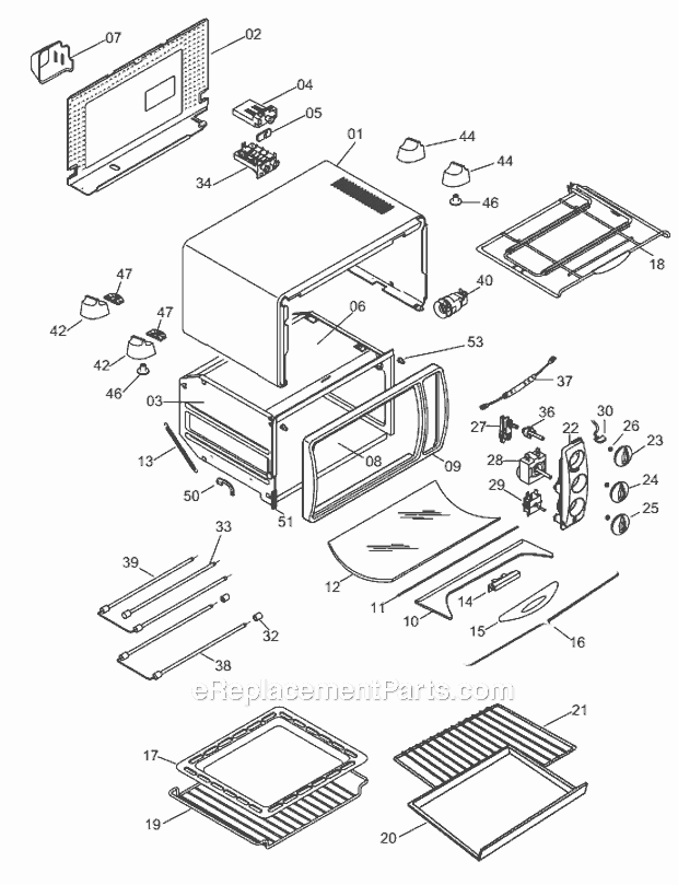 Page A Diagram and Parts List for XU1837  DeLonghi Toaster Oven