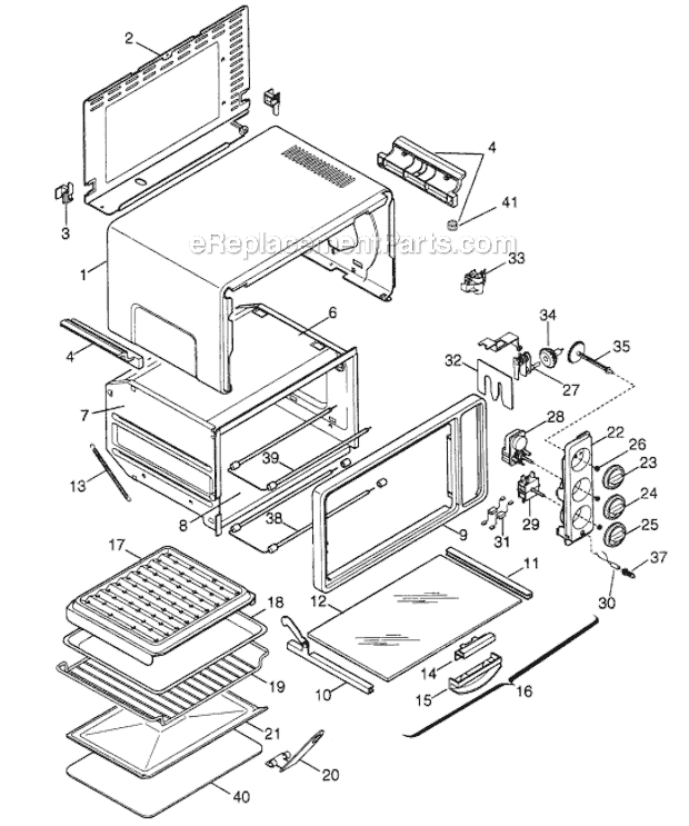 Page A Diagram and Parts List for XU26ST  DeLonghi Toaster Oven