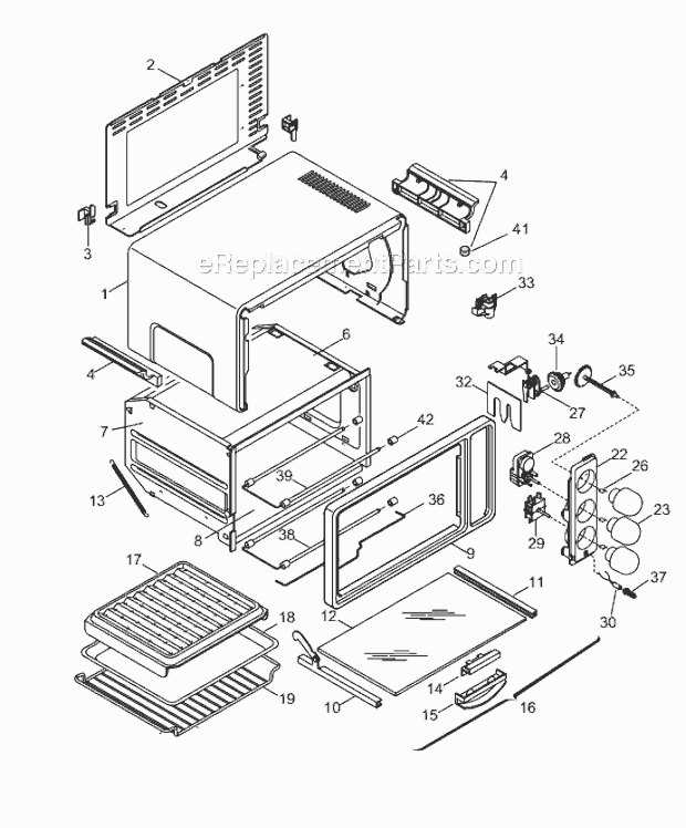 Page A Diagram and Parts List for XU32D  DeLonghi Toaster Oven
